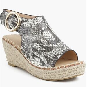 CATHERINE MALANDRINO Snakeskin Wedge Espadrilles